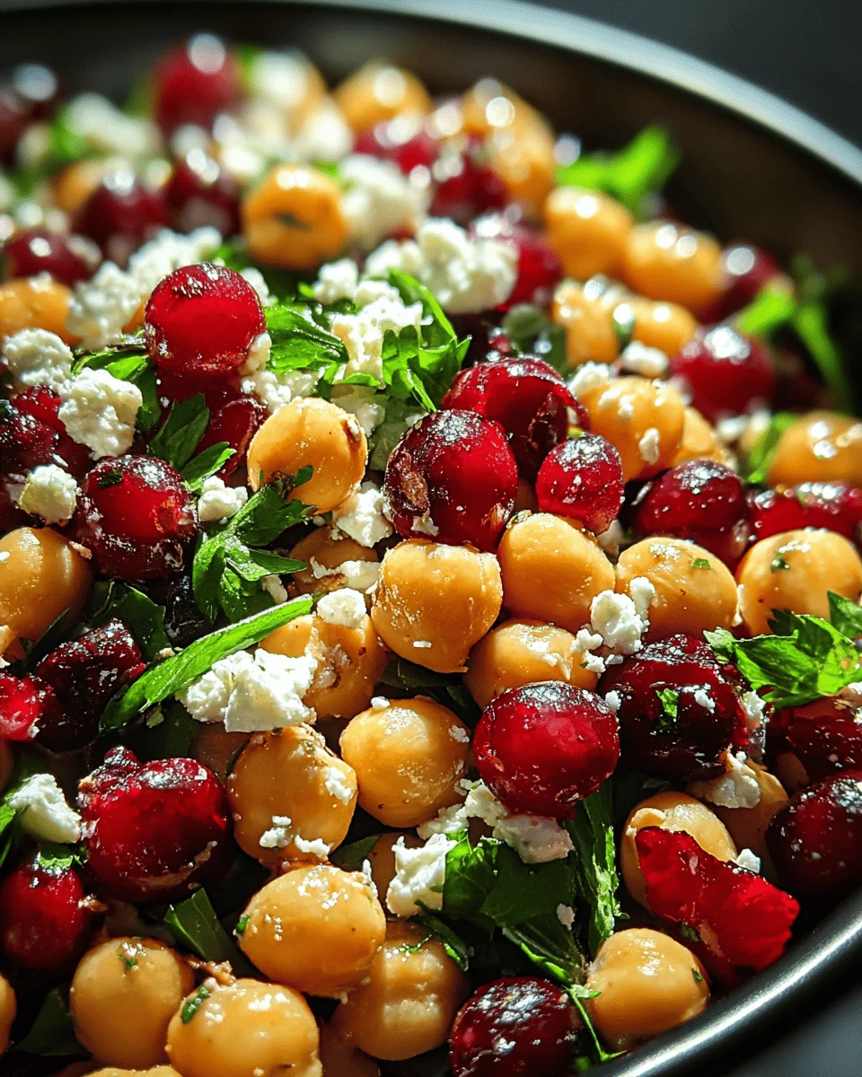Feta & Cranberry Chickpeas with Lemon Vinaigrette
