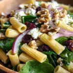 Feta & Cranberry Rigatoni Salad with Lemon Vinaigrette