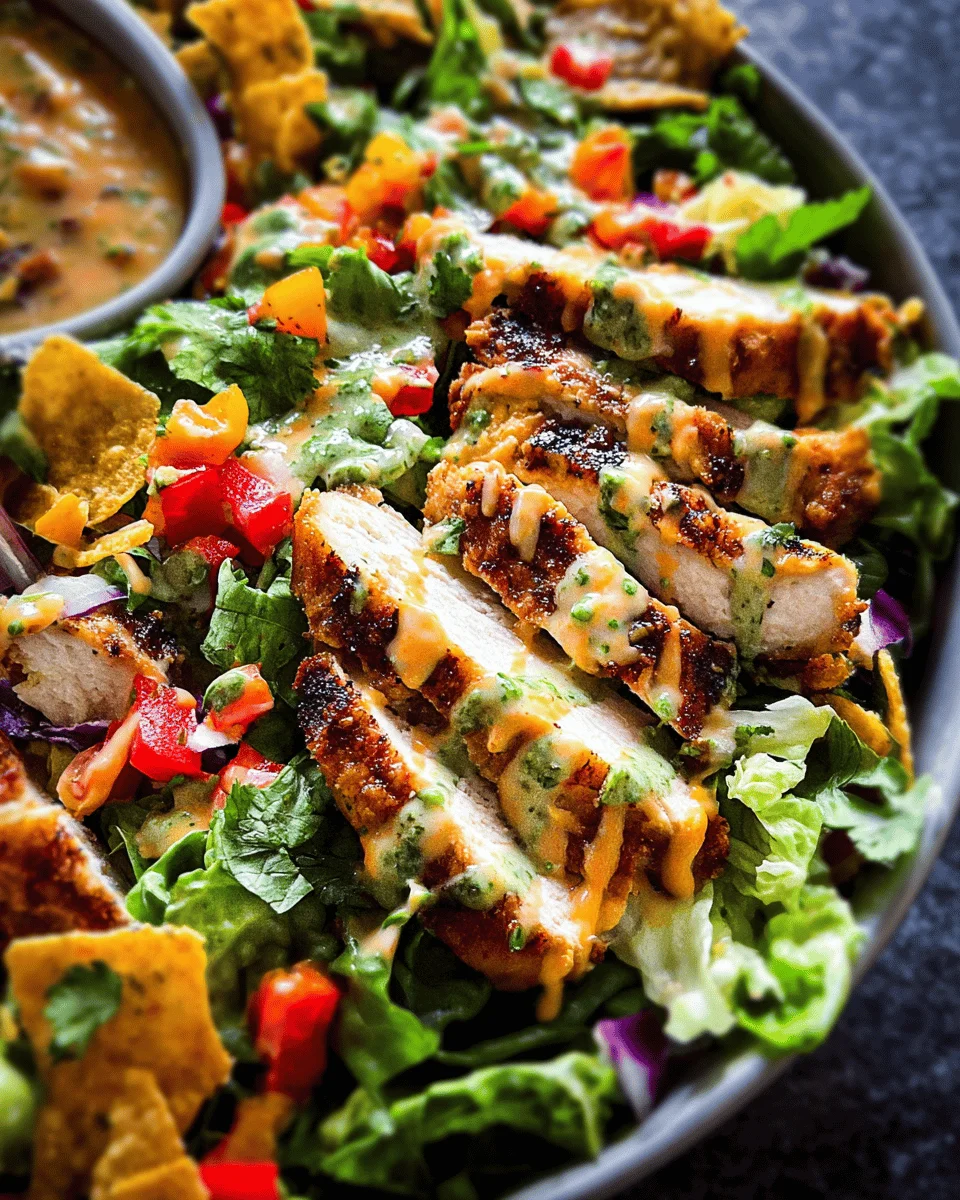 Fiesta Ranch Salad with Salsa Verde Chicken