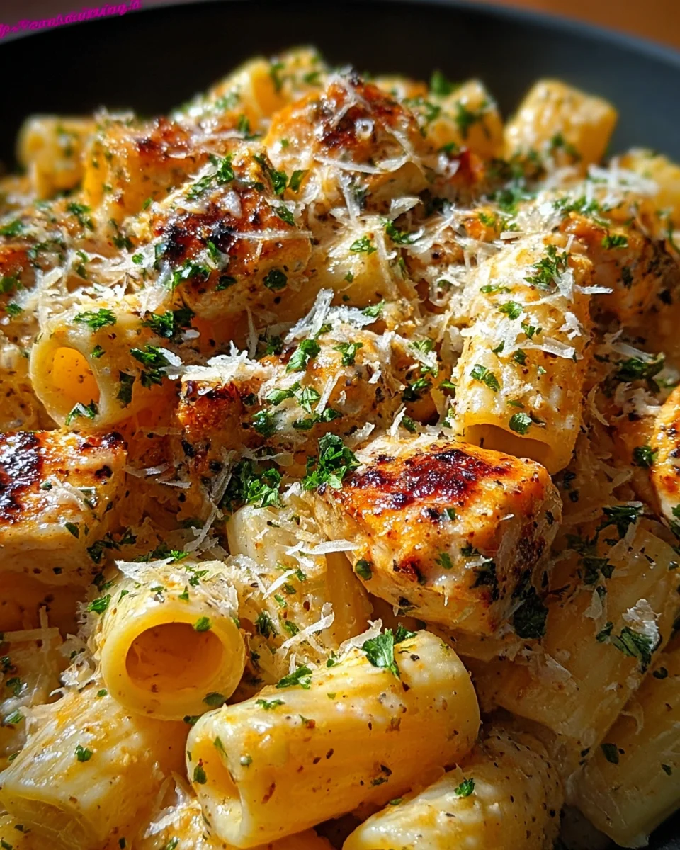 Garlic Butter Chicken with Rigatoni and Parmesan