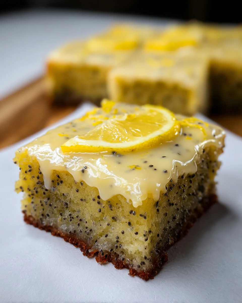 Glazed Lemon Poppy Seed Bars