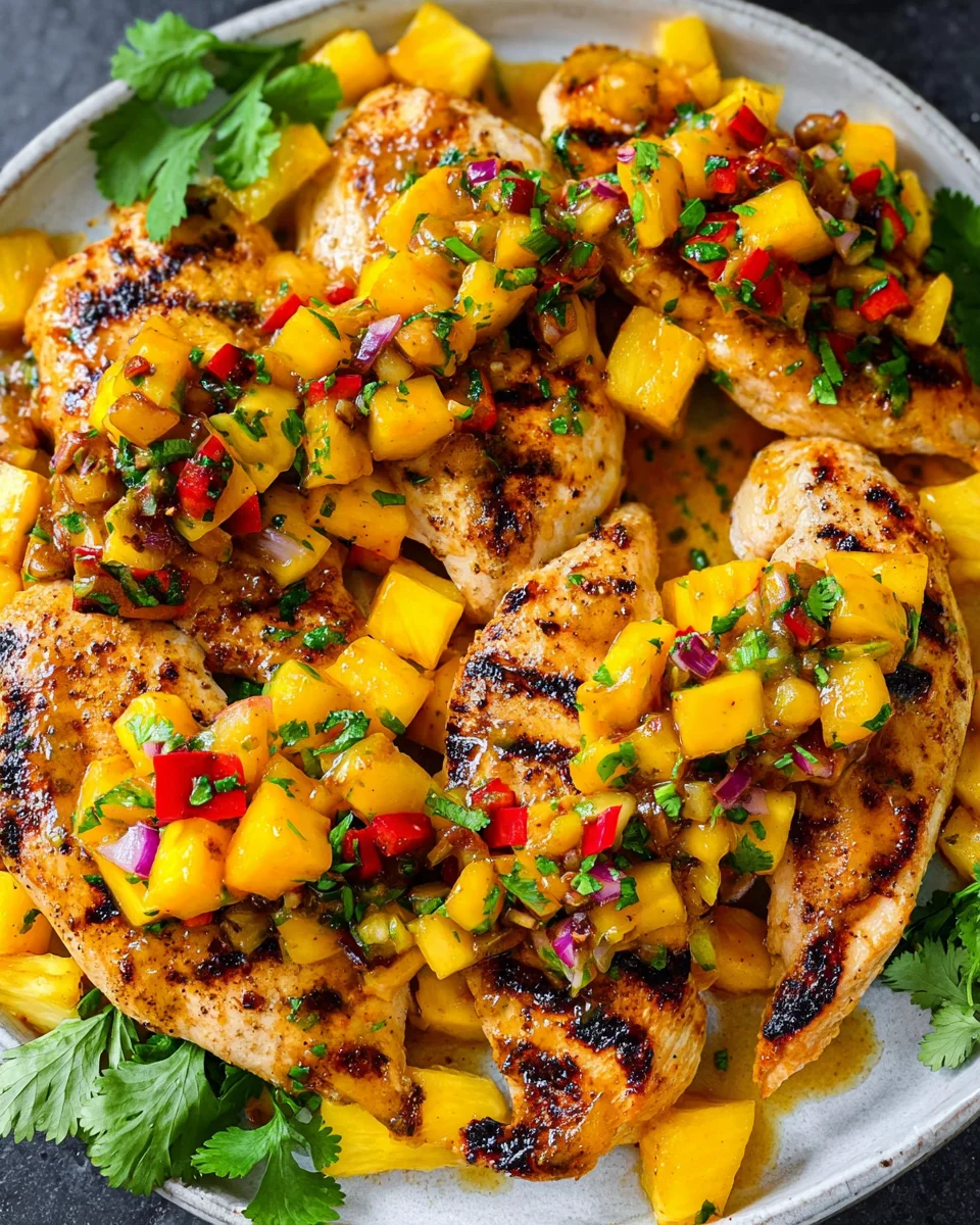Grilled Mango Pineapple Chicken