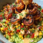 Grilled Shrimp Bowl with Avocado, Corn Salsa & Creamy Sauce 37 Grilled Shrimp Bowl with Avocado, Corn Salsa & Creamy Sauce