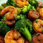 Honey Garlic Shrimp, Sausage, and Broccoli
