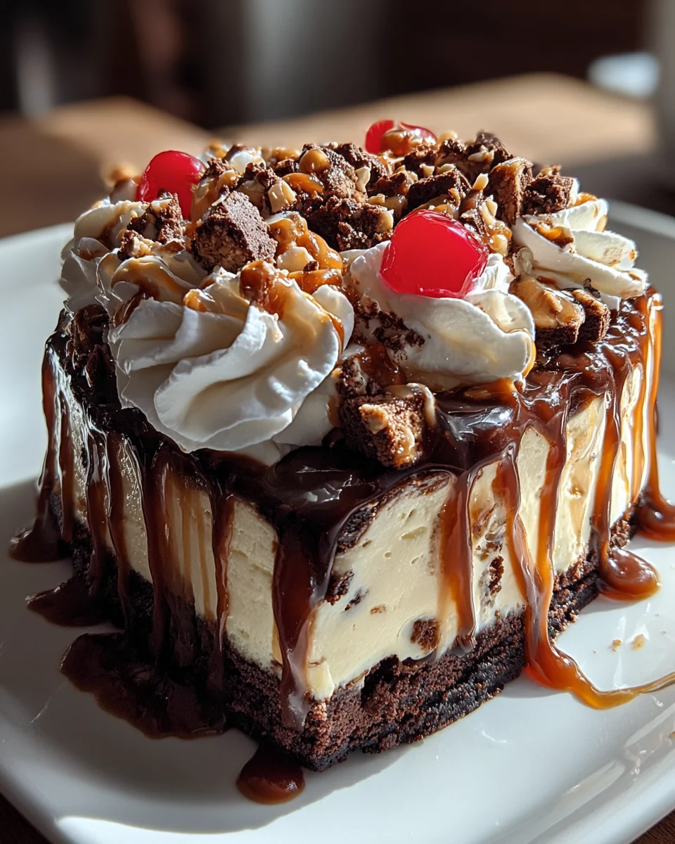 Hot Fudge Sundae Brownie Cheesecake