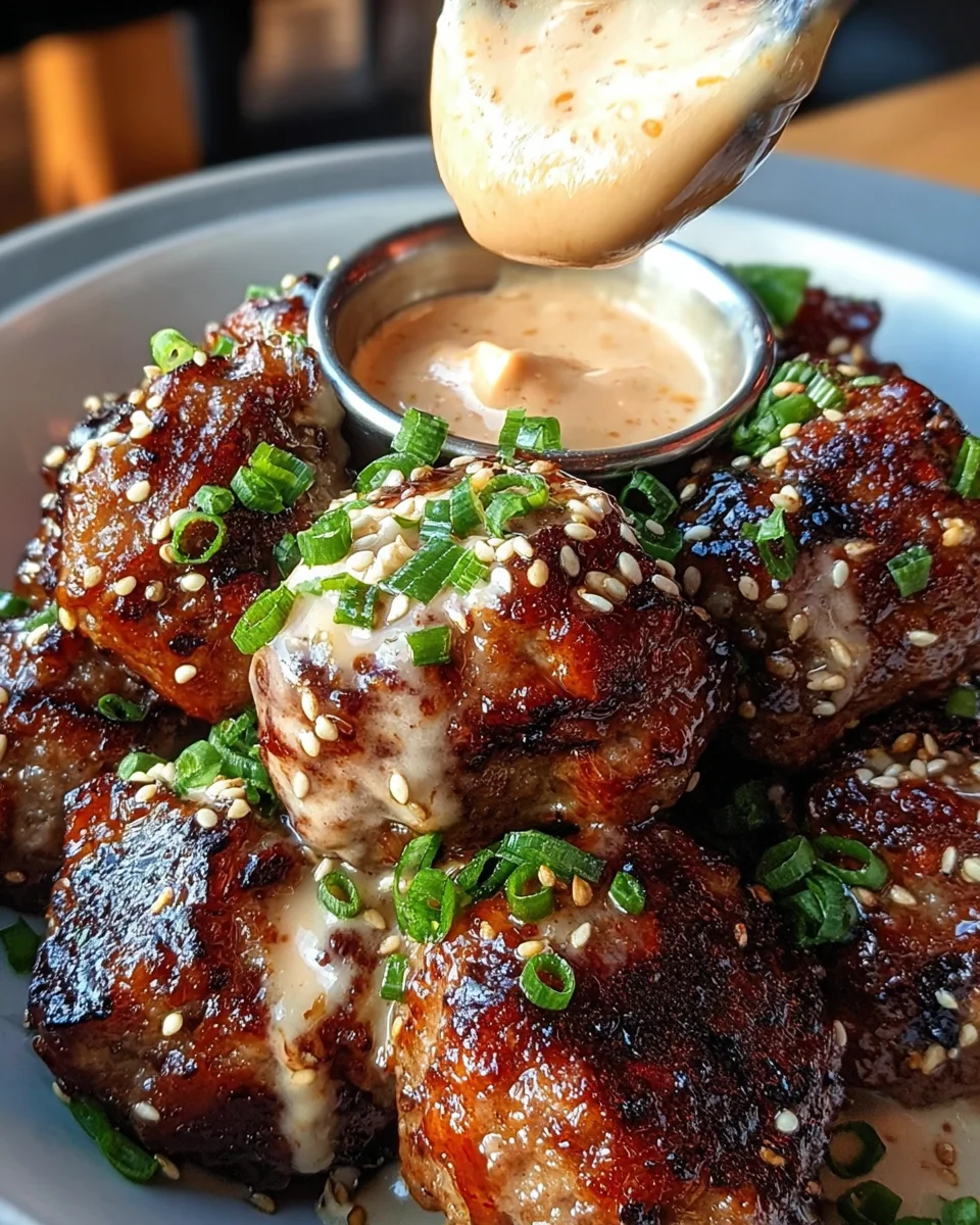 Korean BBQ Meatballs with Spicy Mayo Dip 36 Korean
