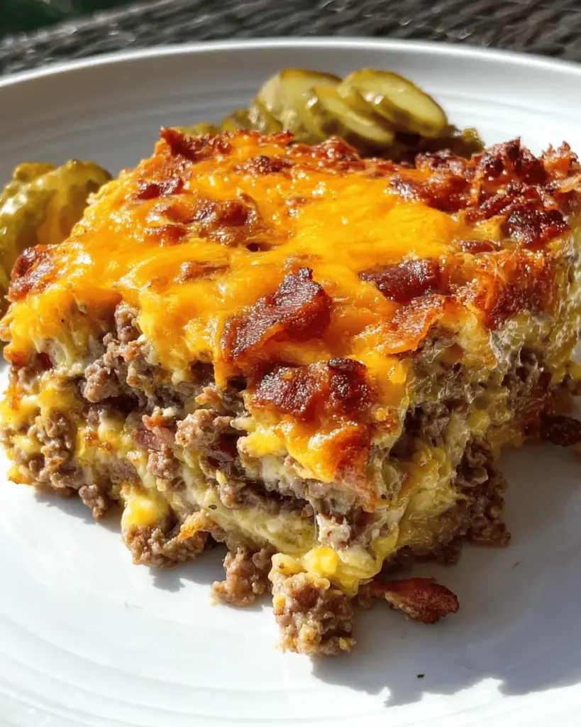 Low-Carb Bacon Cheeseburger Casserole