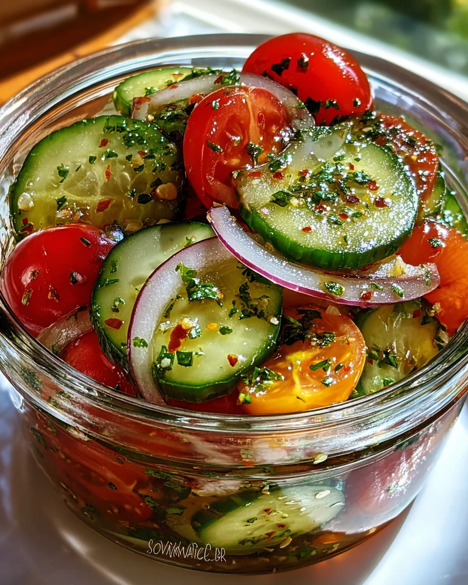 Marinated Cucumbers, Onions, and Tomatoes