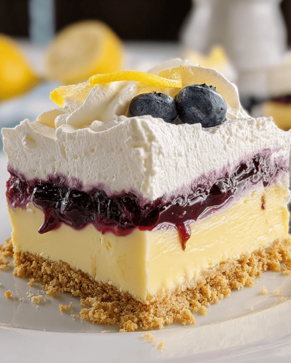 No Bake Lemon Blueberry Dessert