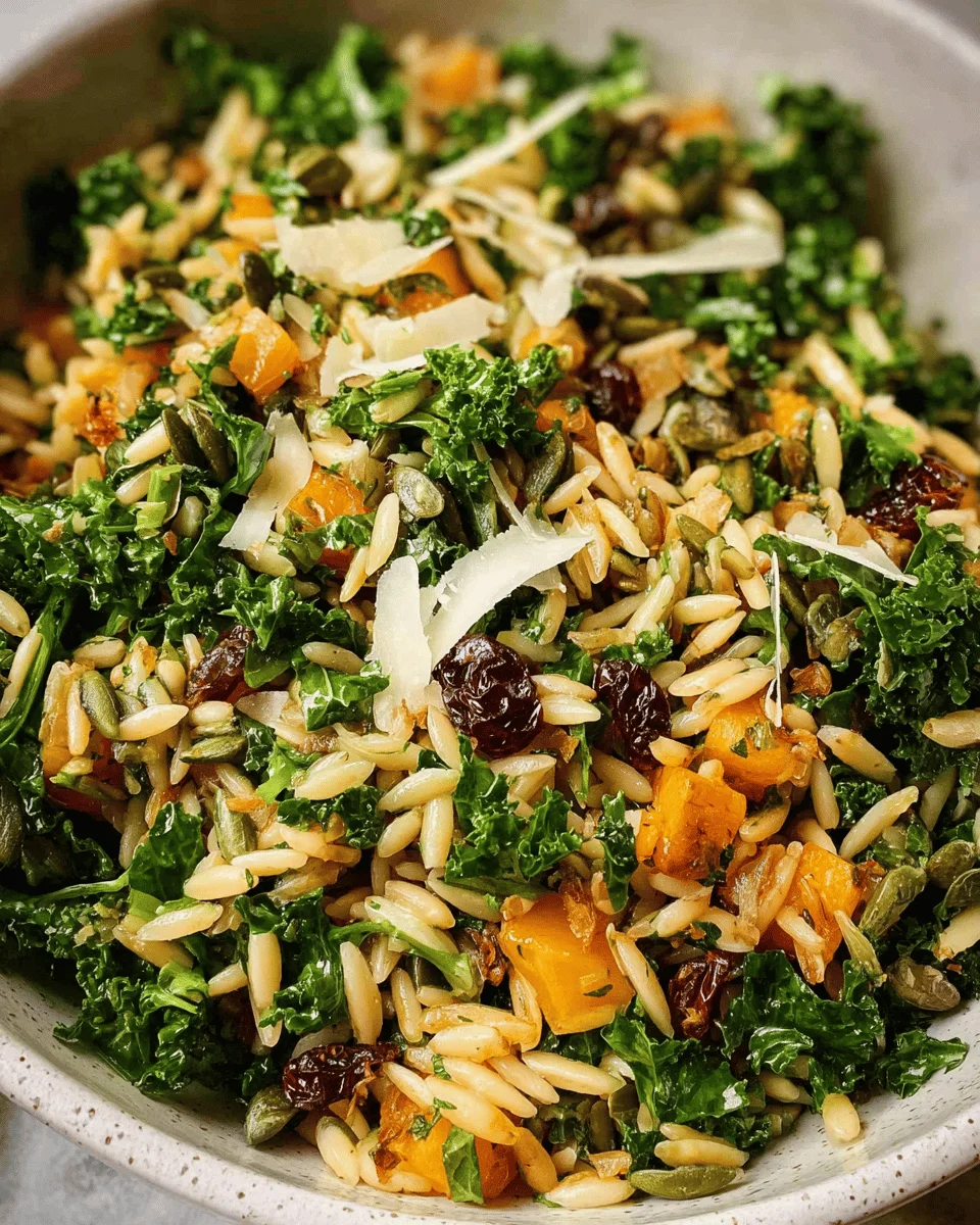 Orzo Kale Salad with Lemon Vinaigrette