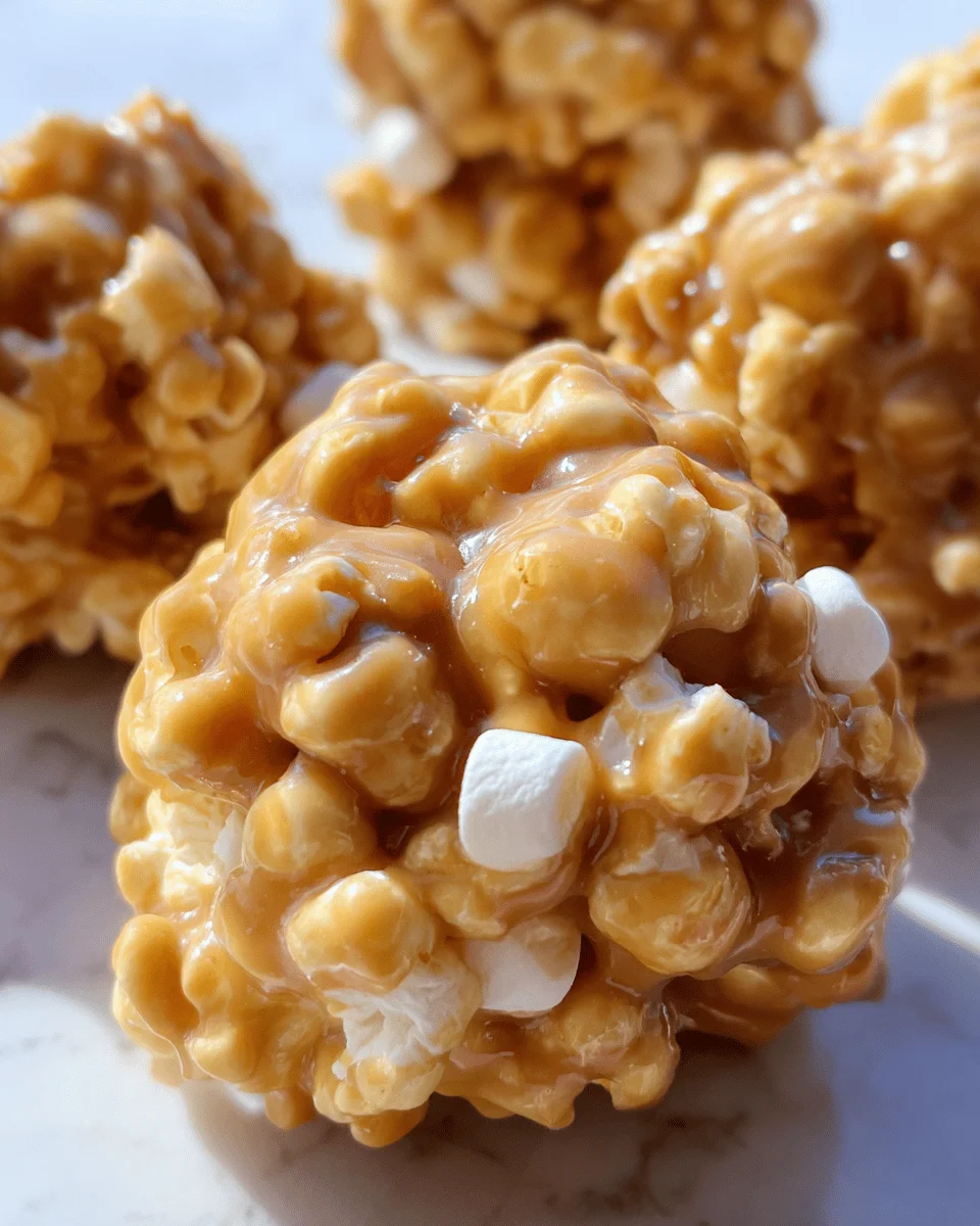 Peanut Butter Popcorn Balls