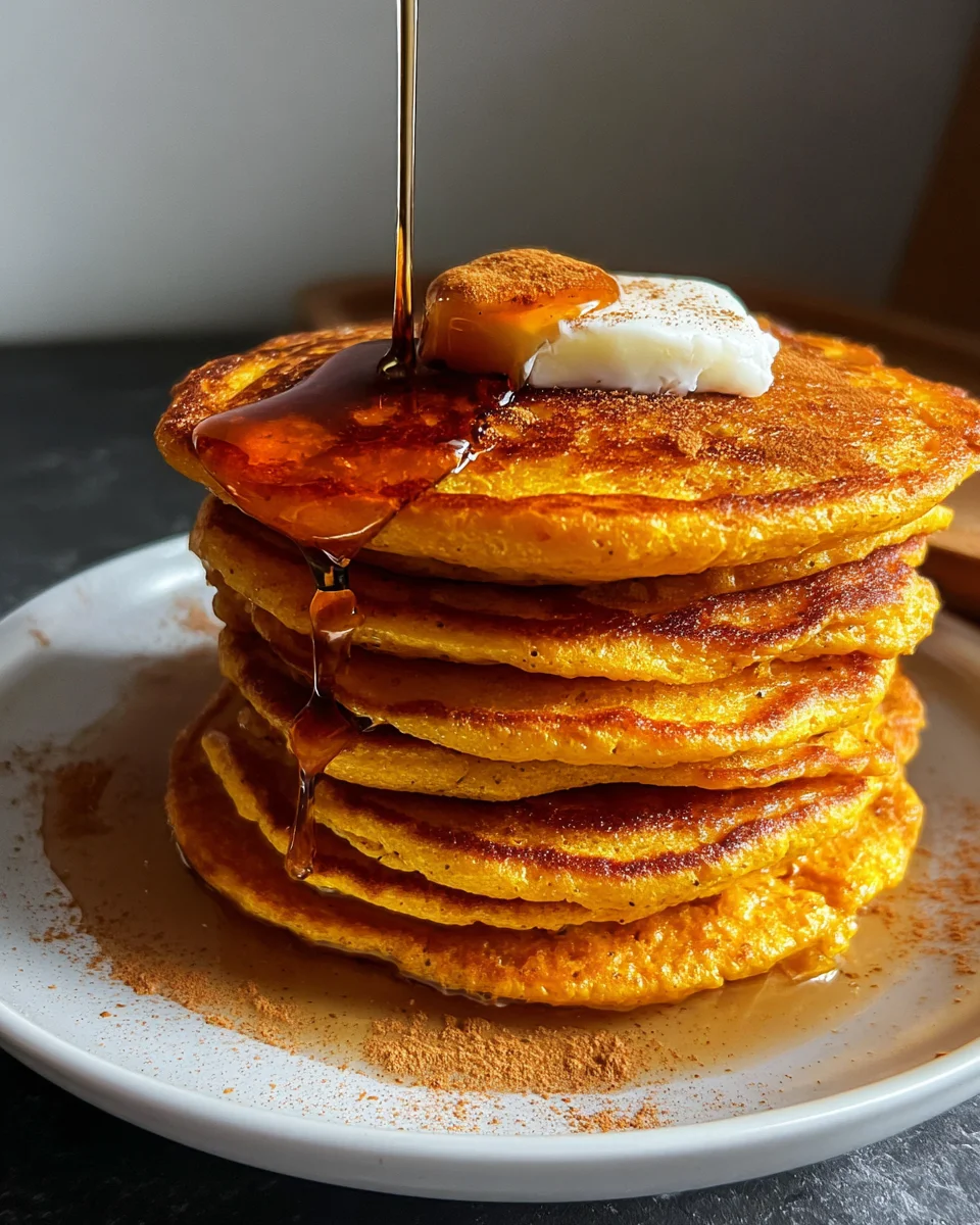 Pumpkin Cottage Cheese Pancakes