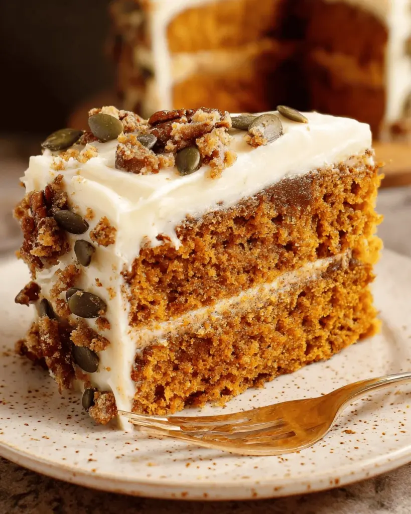 Pumpkin Spice Cake with Brown Sugar Cream Cheese Frosting