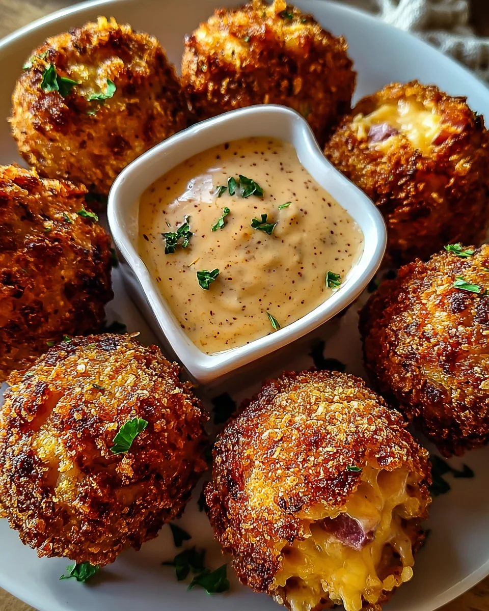 Reuben Balls with Spicy Thousand Island Dipping Sauce