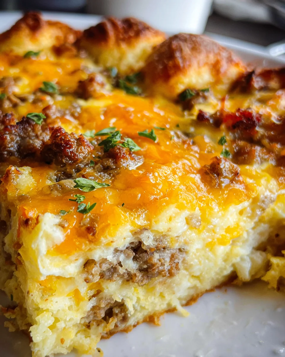 Savory Breakfast Sausage and Cheese Casserole Recipe