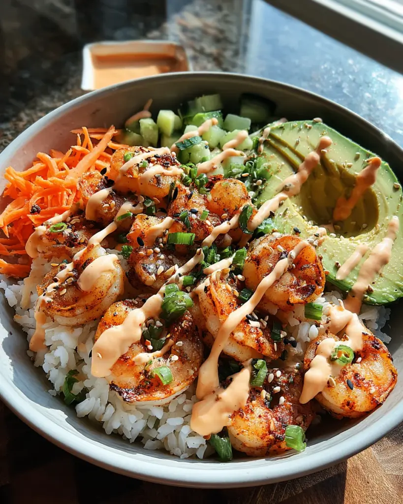 Shrimp Rice Bowls with Spicy Mayo