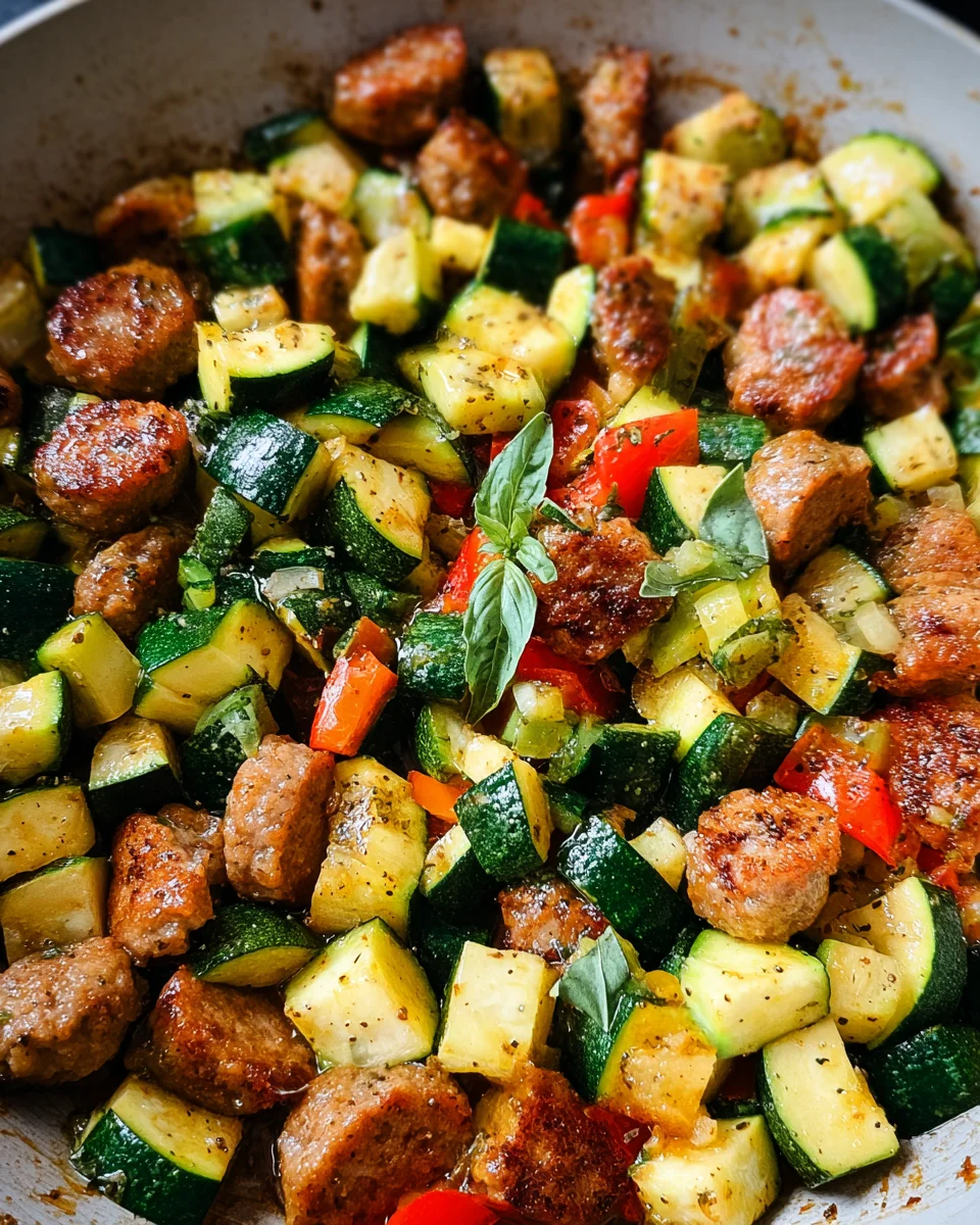 Skillet Sausage and Zucchini