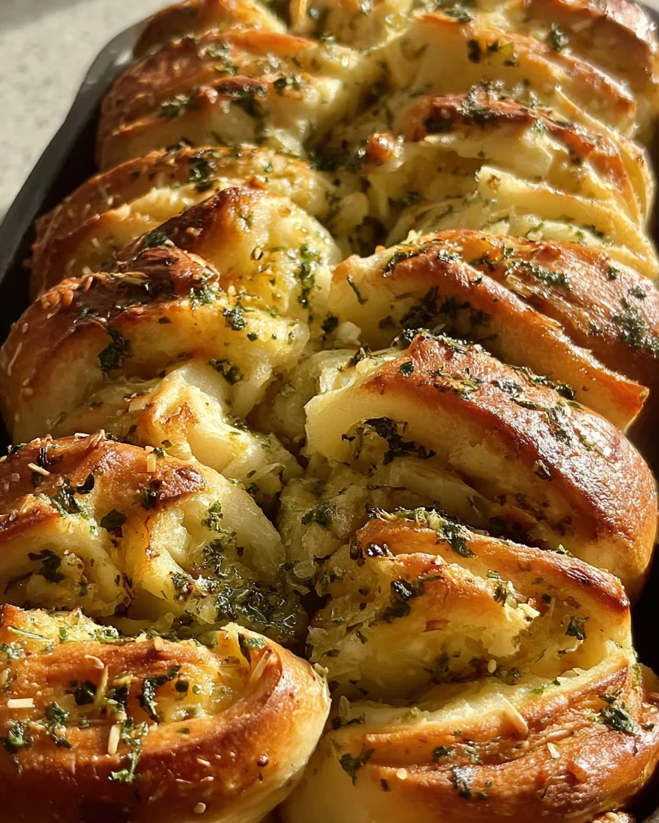 Sourdough Discard Garlic Pull Apart Bread