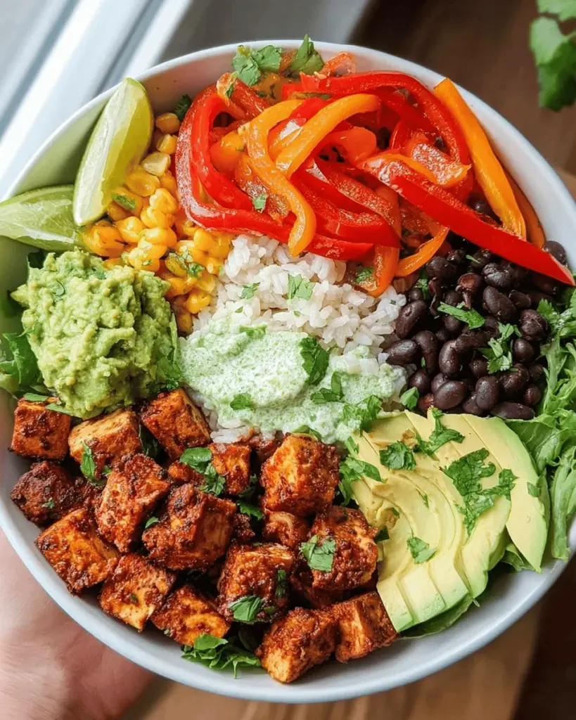 Spicy Baked Tofu Burrito Bowl