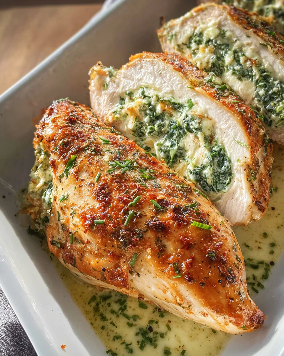 Spinach Stuffed Chicken Fillets