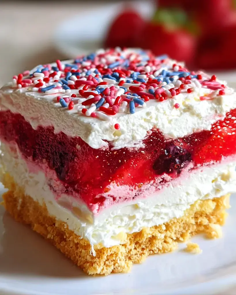 Summer Berry Jello Lasagna