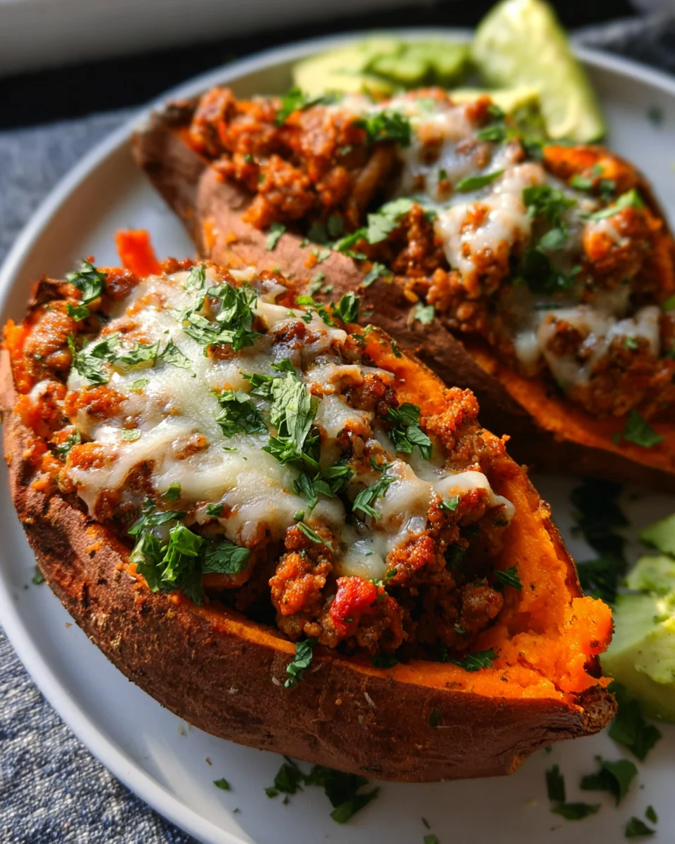 Turkey Taco Stuffed Sweet Potatoes