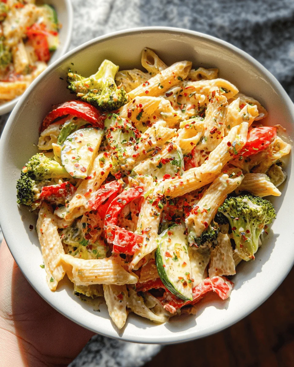 Vegan Pasta Primavera with Creamy Garlic Cashew Sauce
