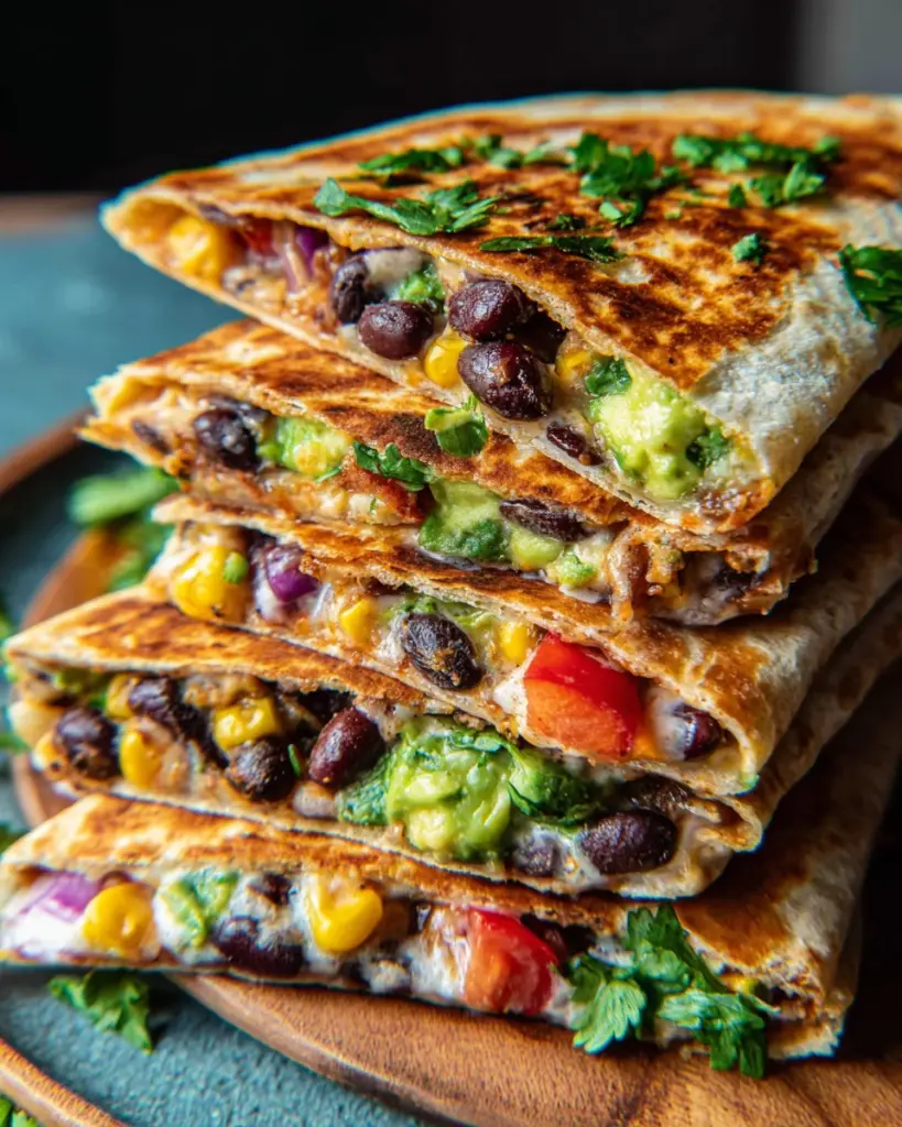 Vegan Quesadillas with Black Beans and Avocado