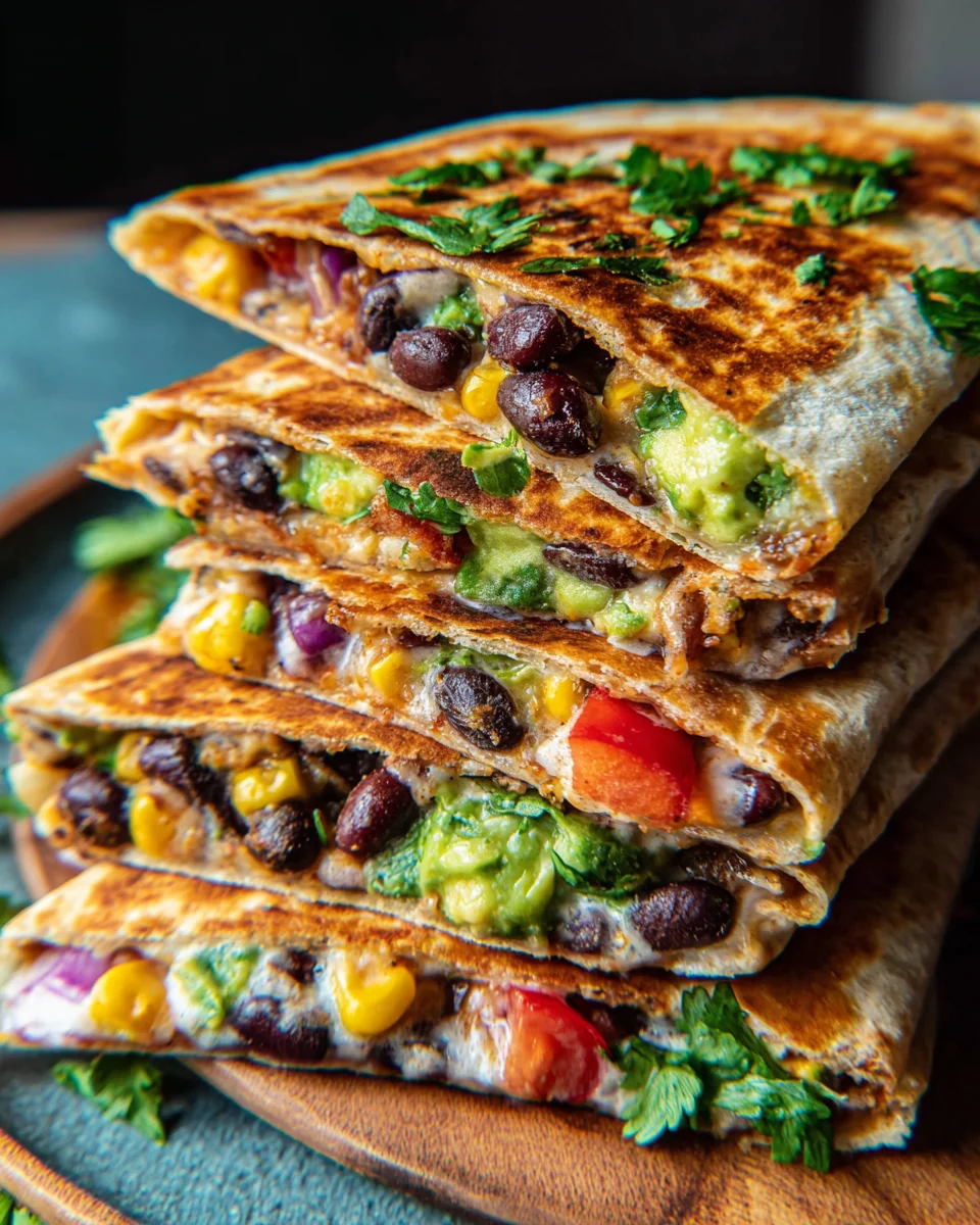 Vegan Quesadillas with Black Beans and Avocado