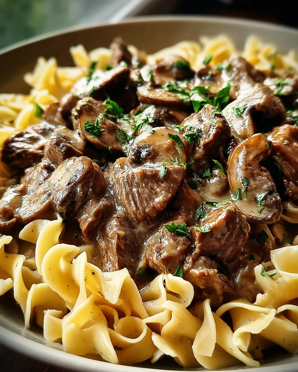 Beef Stroganoff with Egg Noodles