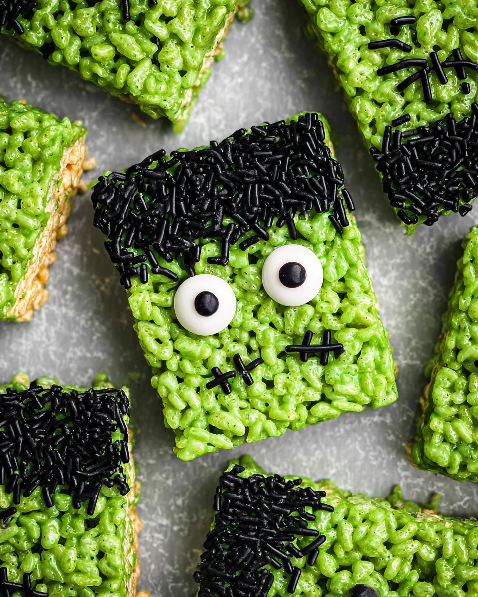 Frankenstein Halloween Rice Krispie Treats