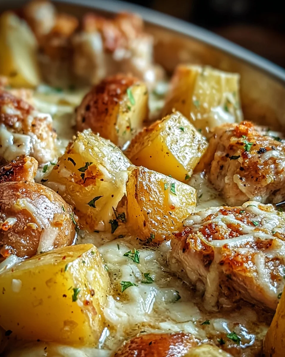 Garlic Parmesan Crockpot Chicken and Potatoes