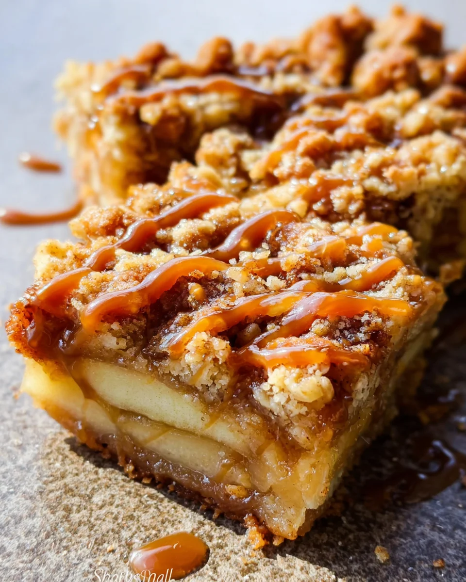 Salted Caramel Apple Crumble Bars Fall Treat