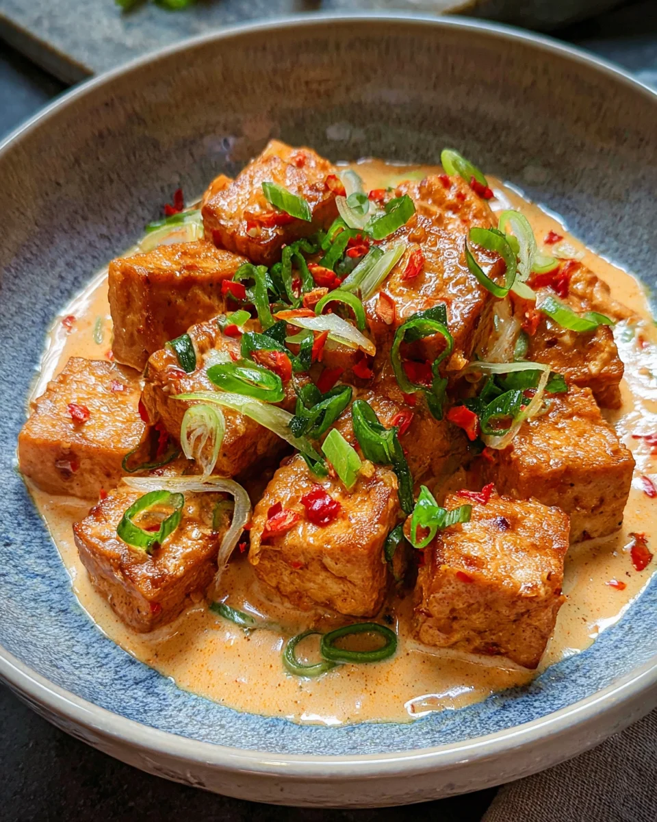 Spicy Tofu with Creamy Coconut Sauce